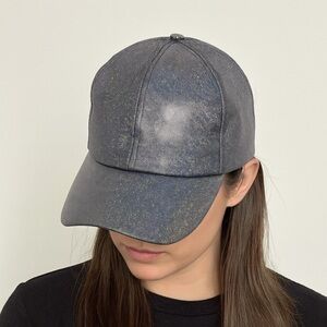 Bench Shine Baseball Cap Women’s Metallic Dark Silver Pewter Adjustable Hat